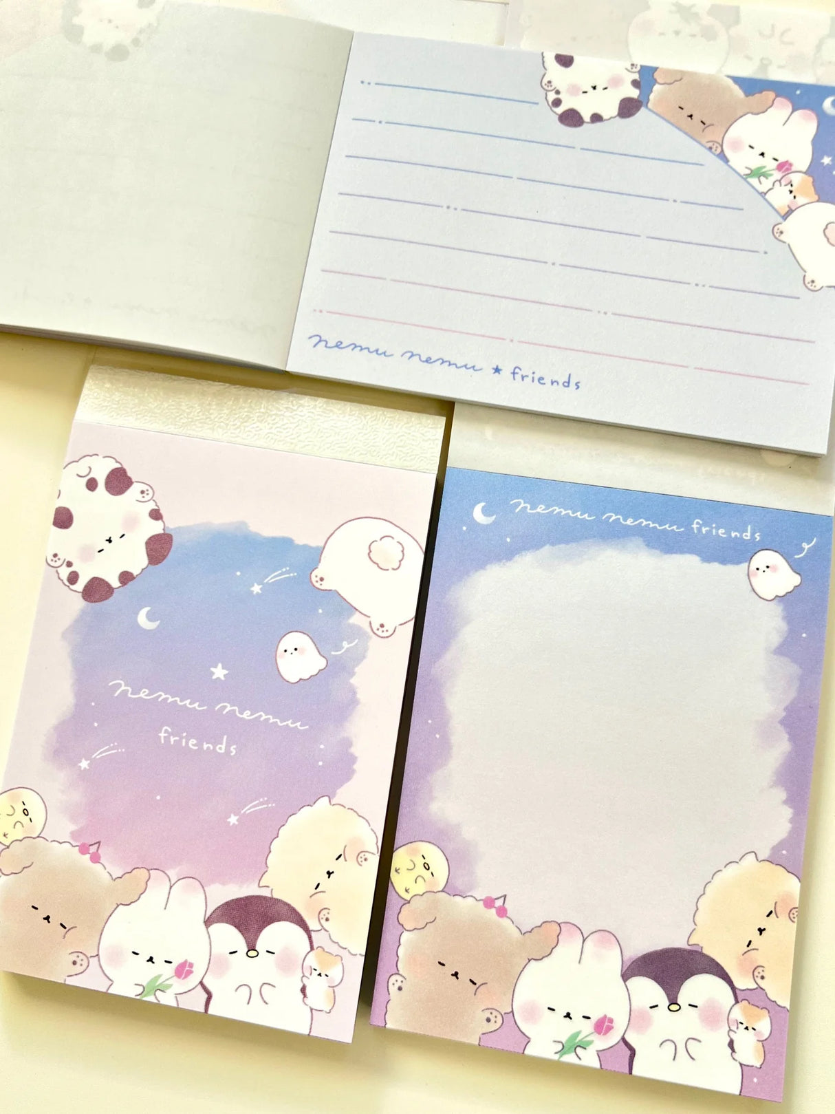 Mini Notepad | Nemu Animal Friends with colorful animal illustrations and lined pages for notes and messages.