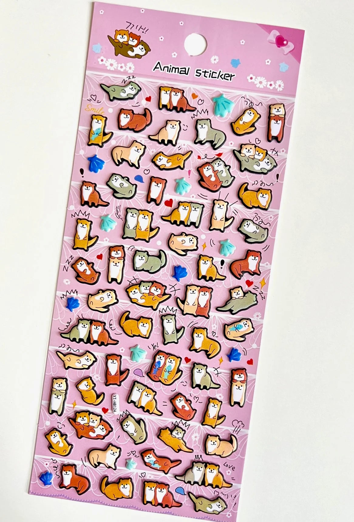 Otter Puffy Stickers sheet with colorful, cute otter illustrations perfect for notes, planners, and creative projects.