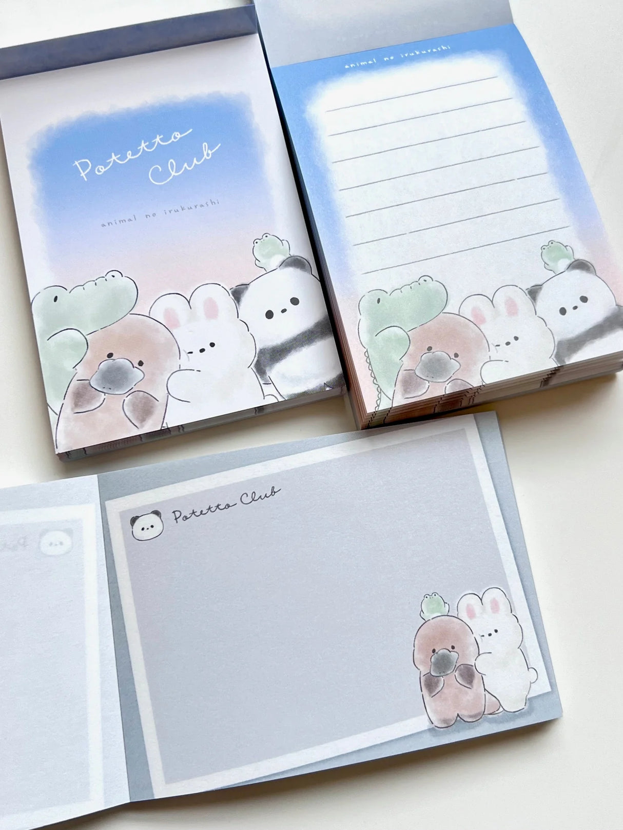 Mini Notepad | Animal Hug featuring cute animal illustrations and full-color pages, made in Japan by CRUX.