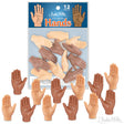 Itty Bitty Hands pack showing 12 tiny soft vinyl hands in two skin tones for playful fun and decoration.