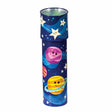 Kaleidoscope Starlight Tin with colorful planets and stars, made of tin with glow-in-the-dark star beads inside.