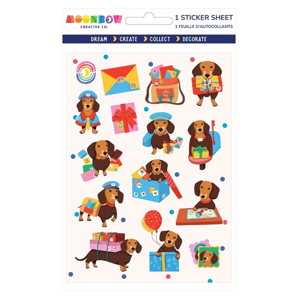 Daschund Delivery Glossy Stickers