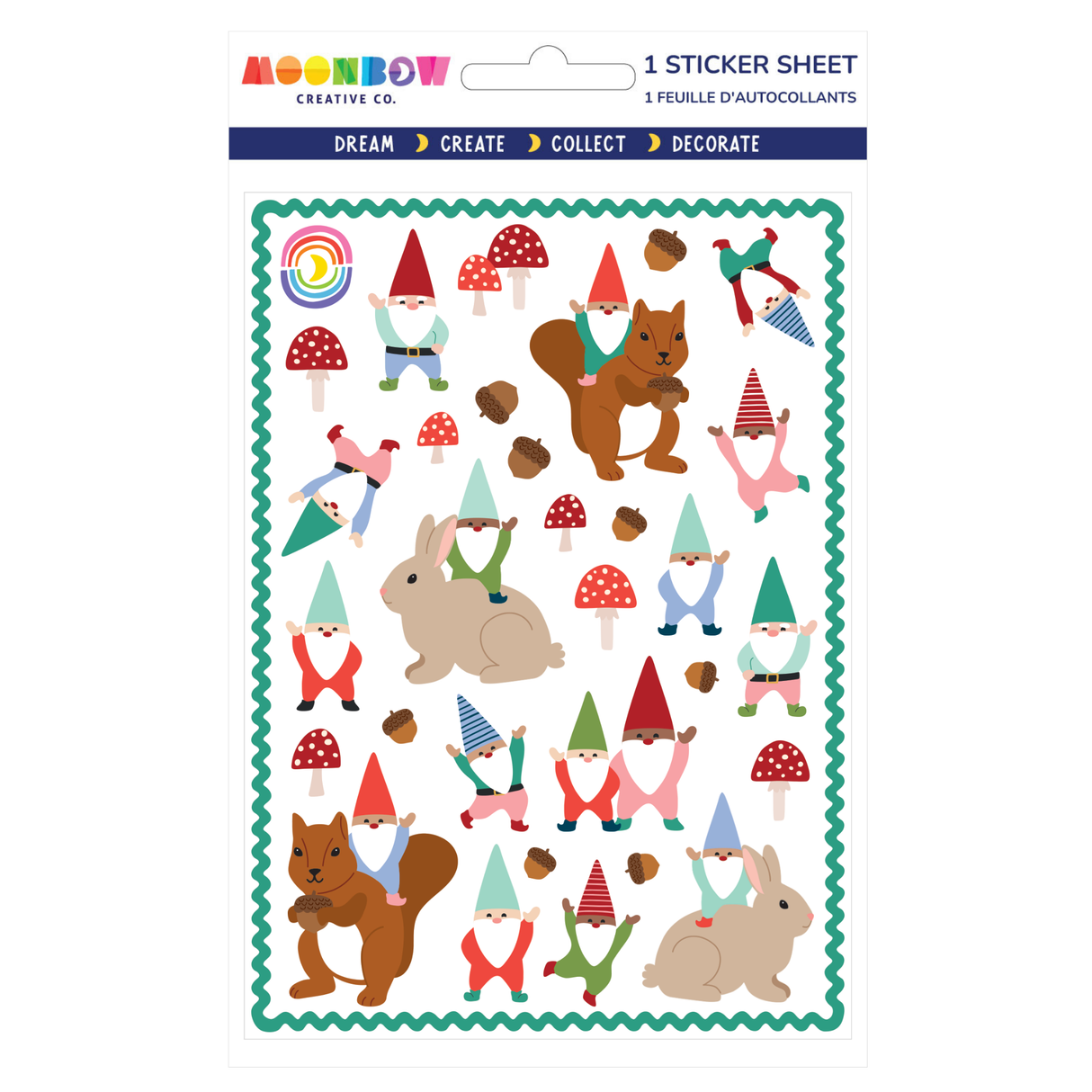 Forest Gnomes Frolic Glossy Stickers