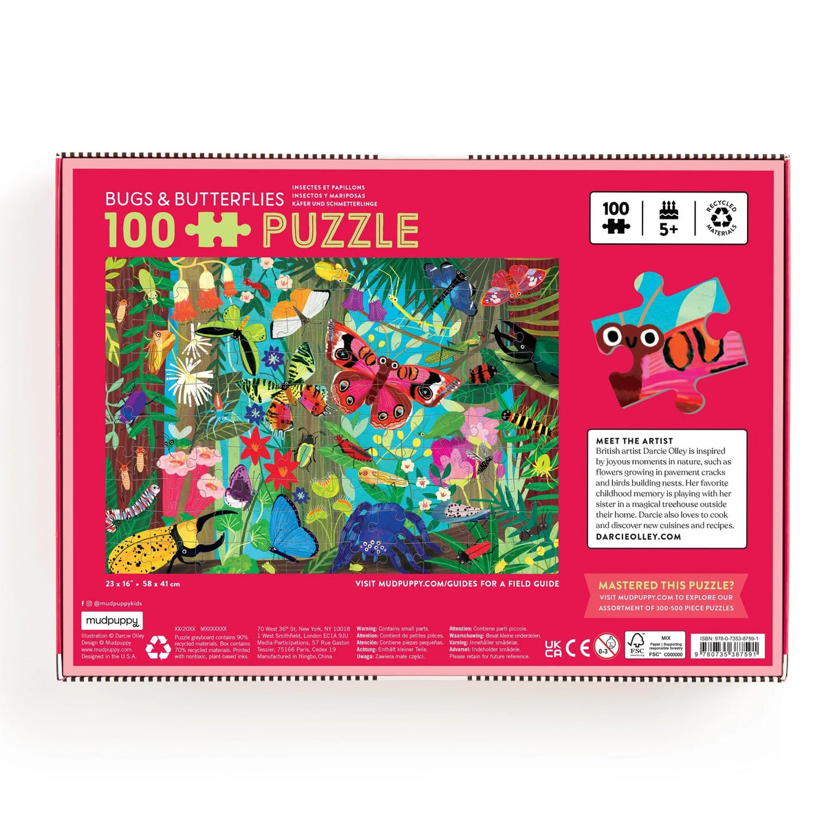 100pc Bugs & Butterflies Puzzle