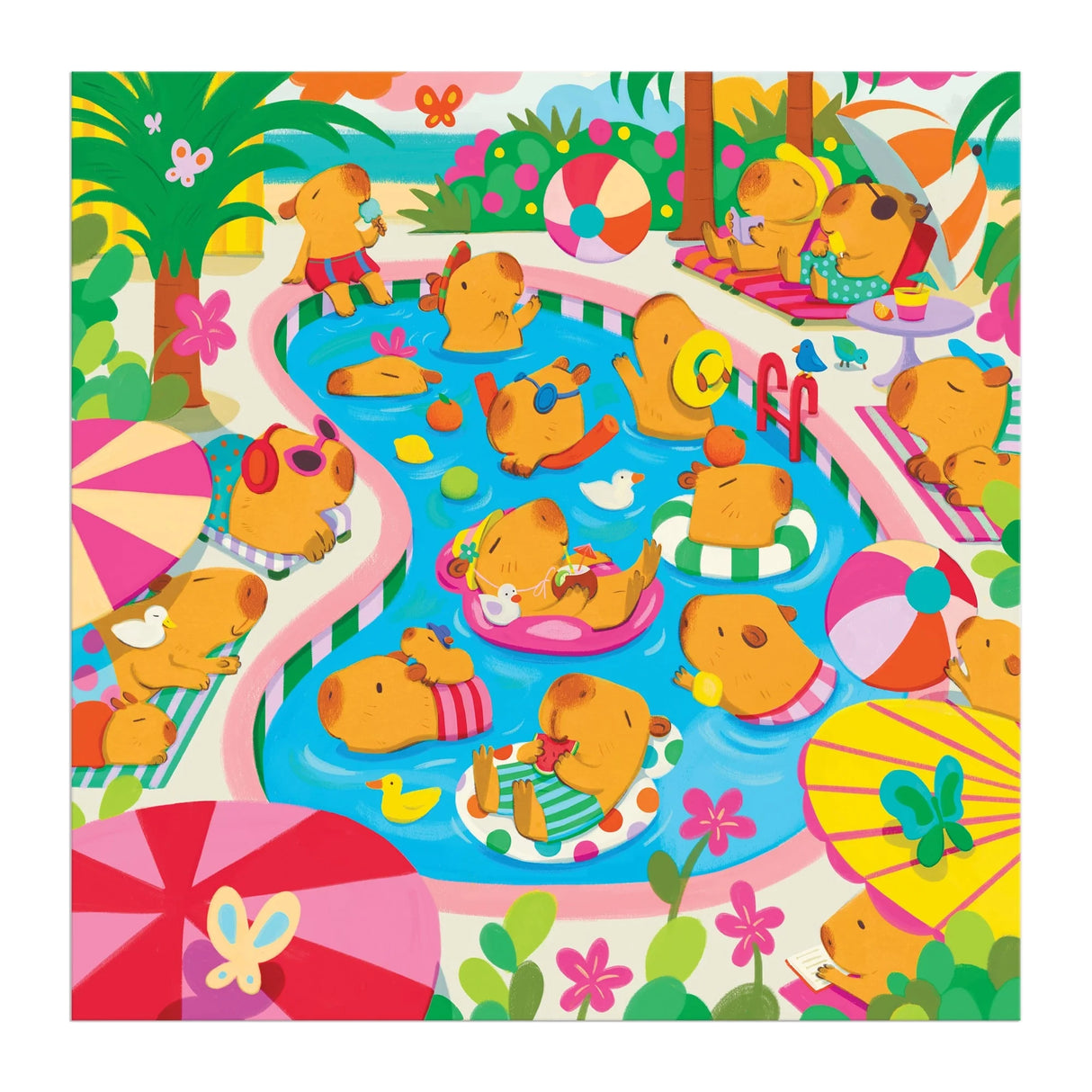 500pc Capybara Pool Day Family Puzzle