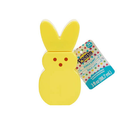 Yellow Peeps | Bubble Bunny container shaped like a bunny holding 3 fl oz marshmallow scented bubble solution.