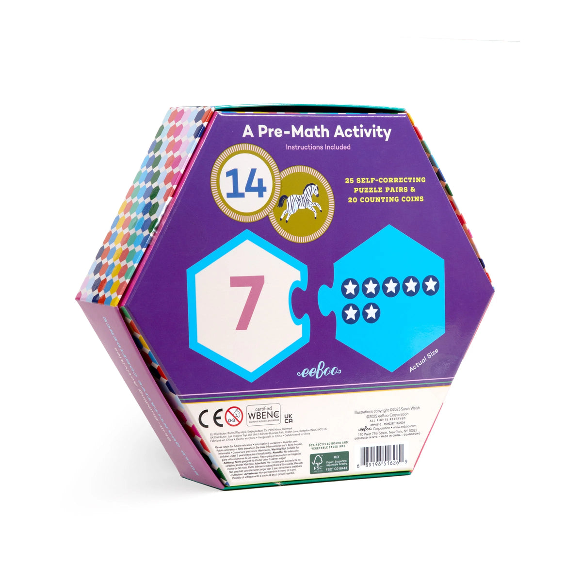 Numbers Puzzle Pairs pre math activity with number matching and counting coins for early learners