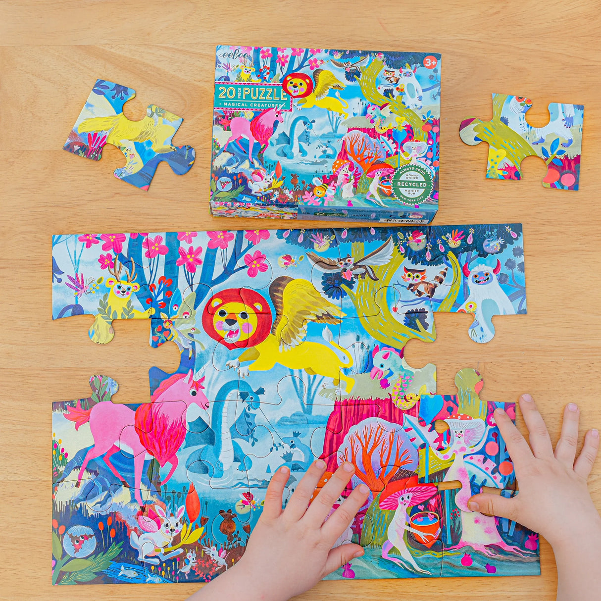 20pc Magical Creatures Puzzle with vibrant unicorns and magical animals, large, sturdy pieces for preschool children.
