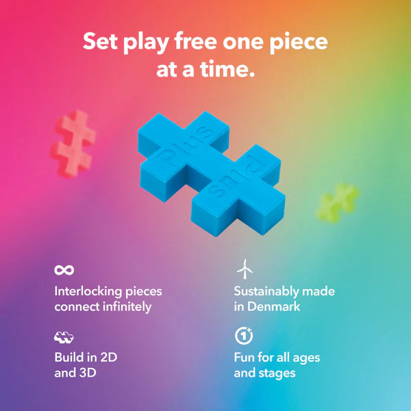 Plus Plus Puzzle by Number | Rainbow with colorful interlocking pieces for creative 2D and 3D play, made sustainably in Denmark.