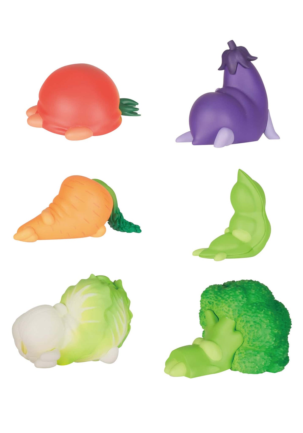 Lazy Veggies Blind Box with six colorful vegetable themed collectible figures
