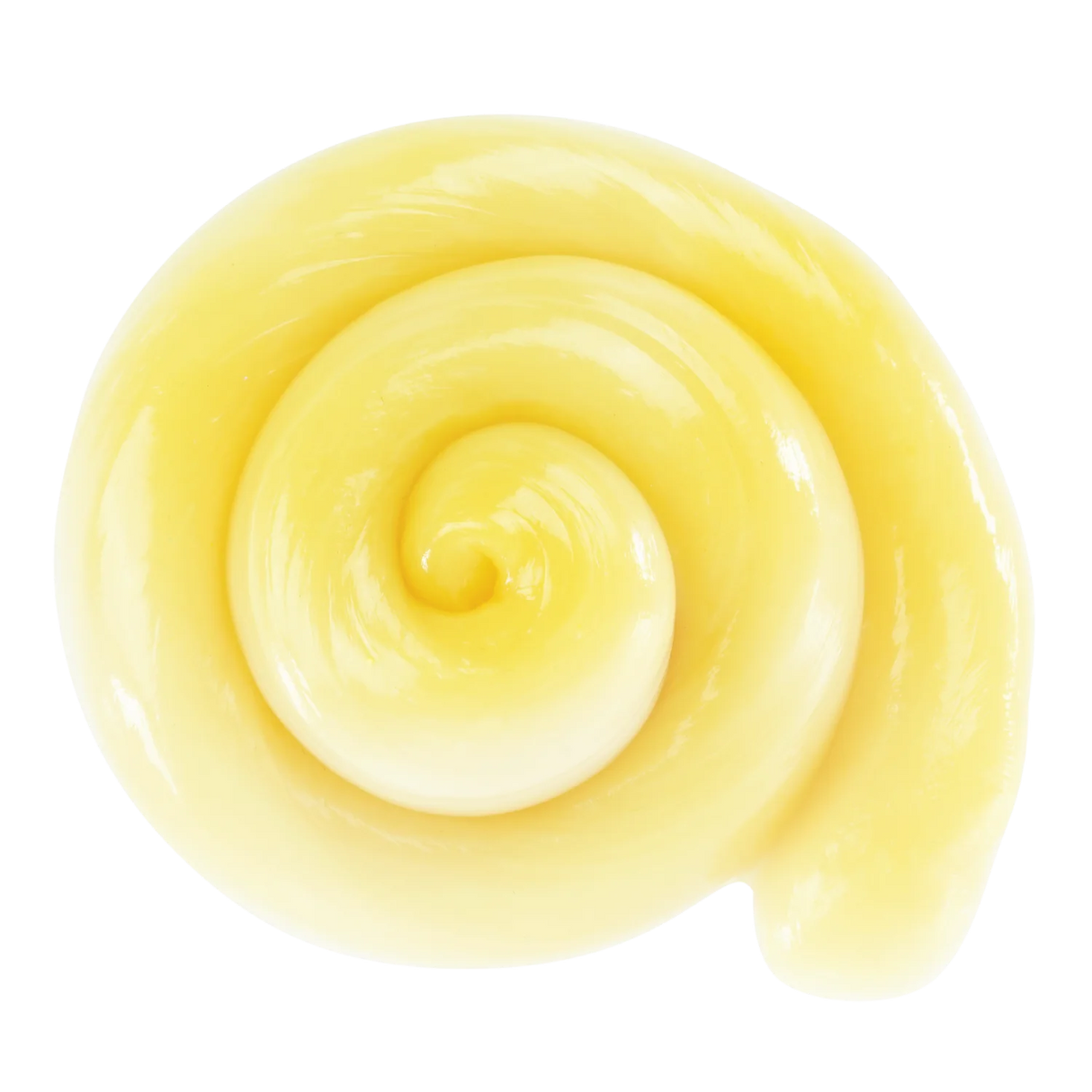 Super Color Change Rainbow Reveal Thinking Putty in a smooth, glossy yellow swirl showing color-shifting putty texture.