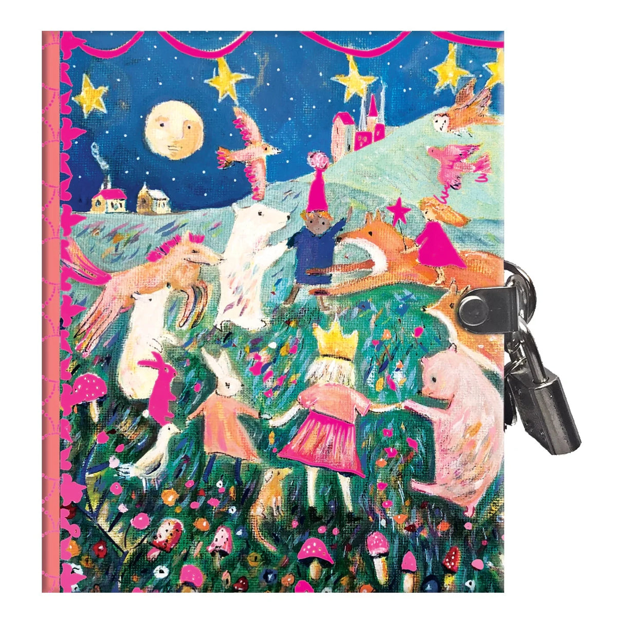 Very Small Journal | Claire with enchanting animal and fairy tale illustrations, hardcover, foil detail, lock, and 64 lined pages.