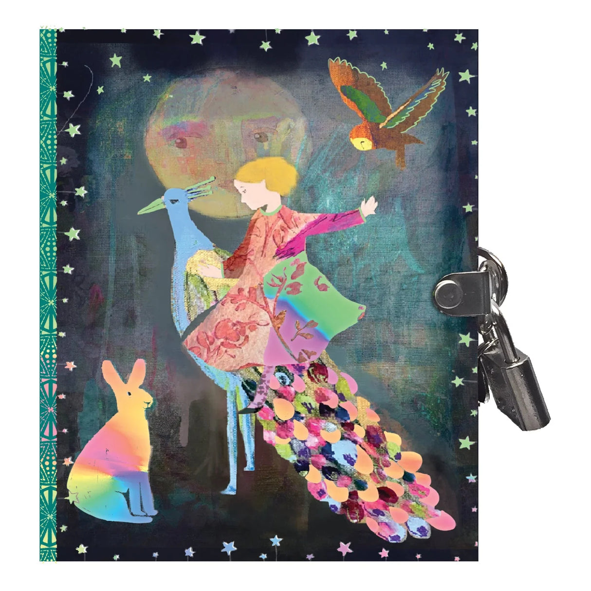 Very Small Journal | Claire with colorful fairy tale illustration, lock, and keys, perfect for secrets and notes.