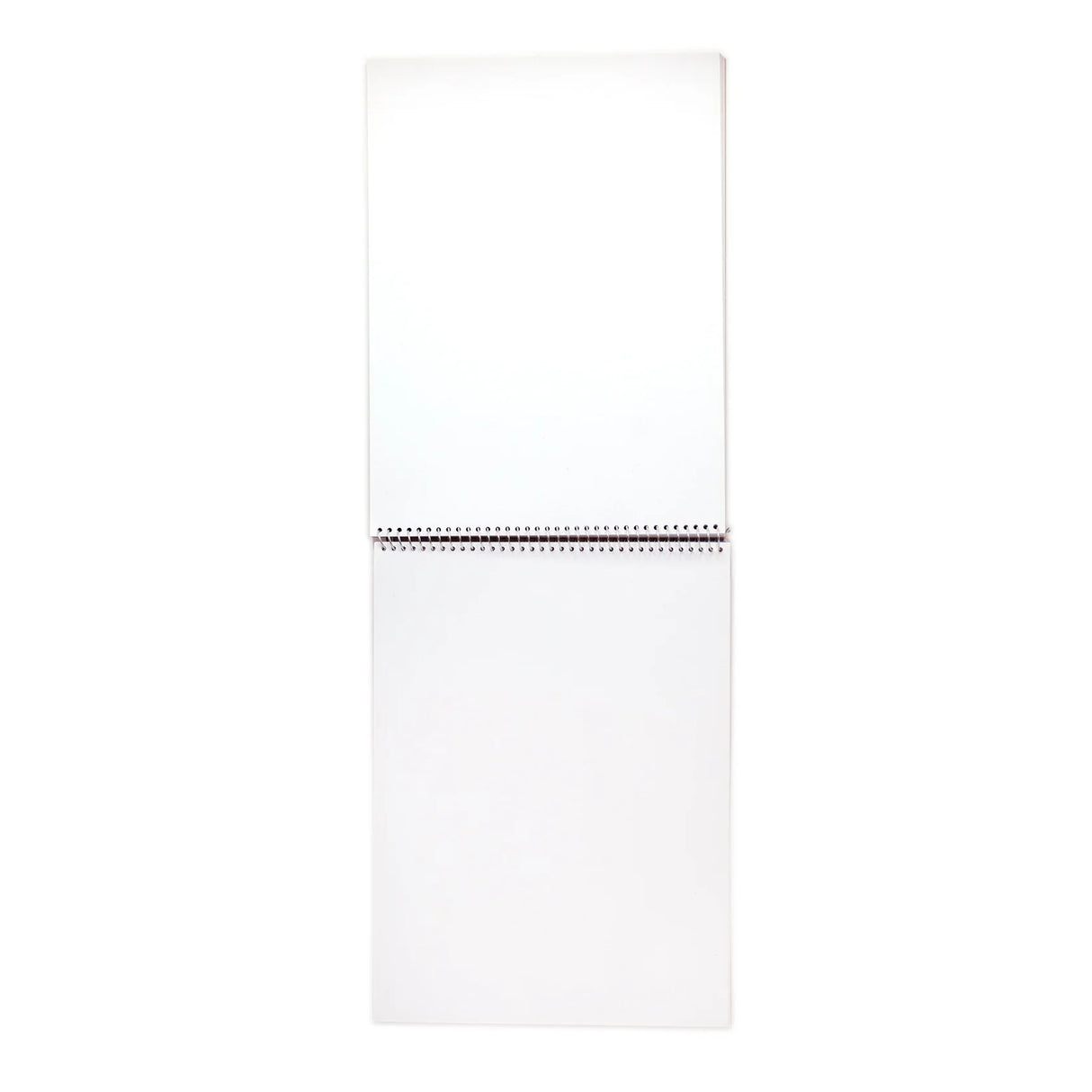 Shark Sketchbook open showing blank matte pages with durable spiral binding for sketching and drawing.