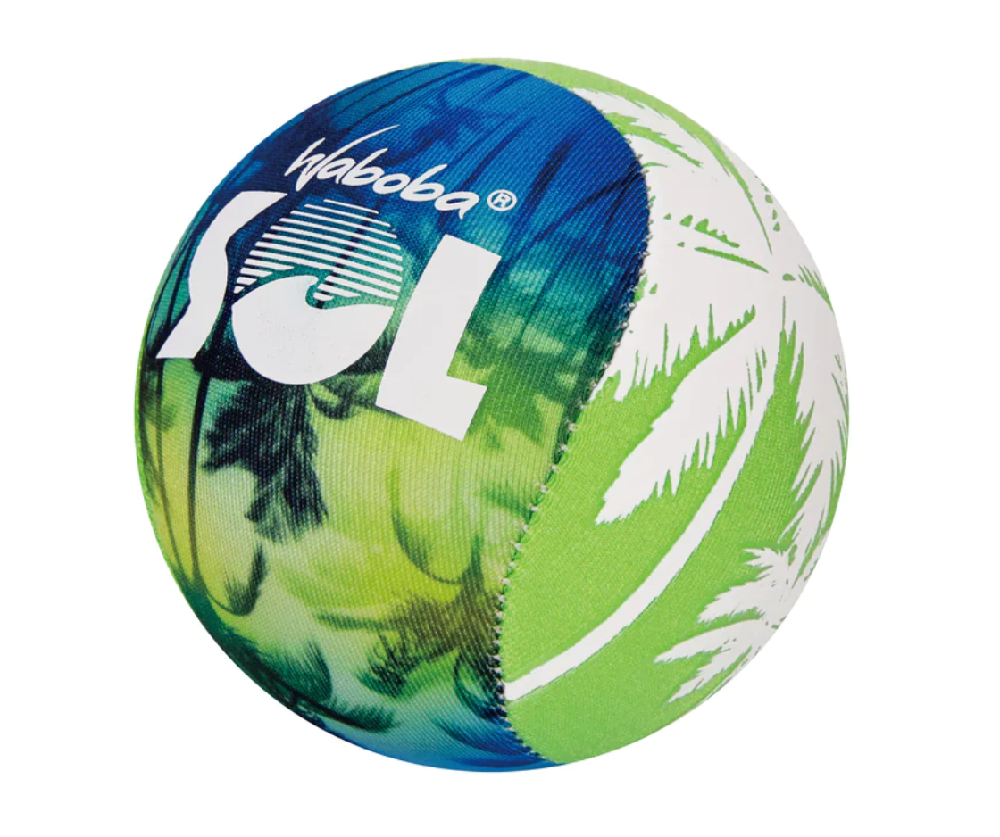Waboba SOL Ball foam ball with lycra cover changes color in sun and bounces on water for pool or beach play.