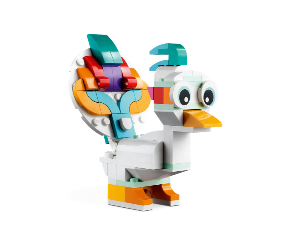 Creator Magical Unicorn posable colorful peacock toy built from bricks, part of the 3in1 magical creature set for kids.