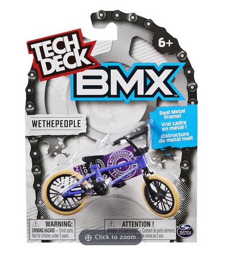 Tech Deck BMX Bike mini replica with real metal frame and detailed BMX design for ages 6 and up.