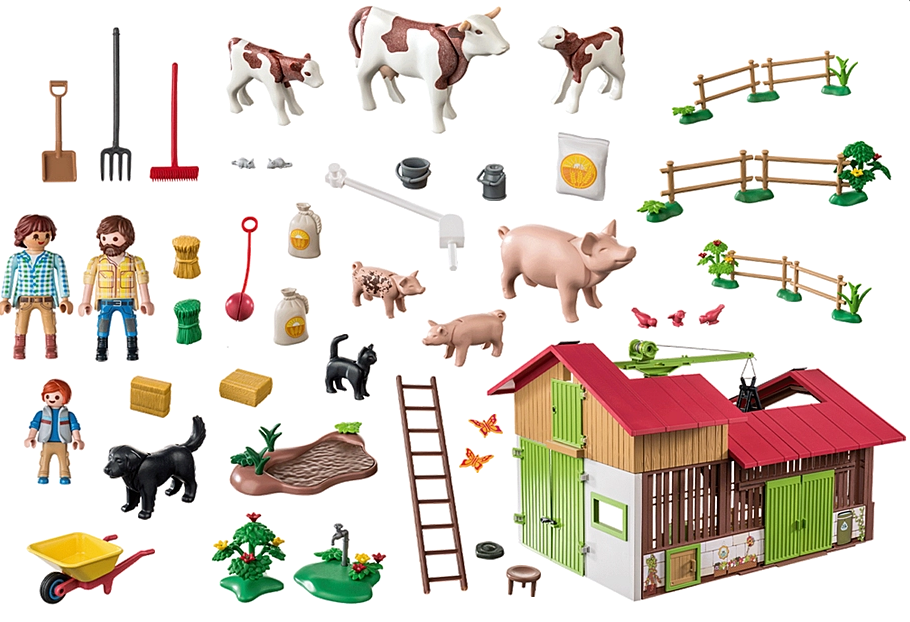 Country | Large Farm playset with farm animals, barn, accessories, and figures for imaginative country life play.