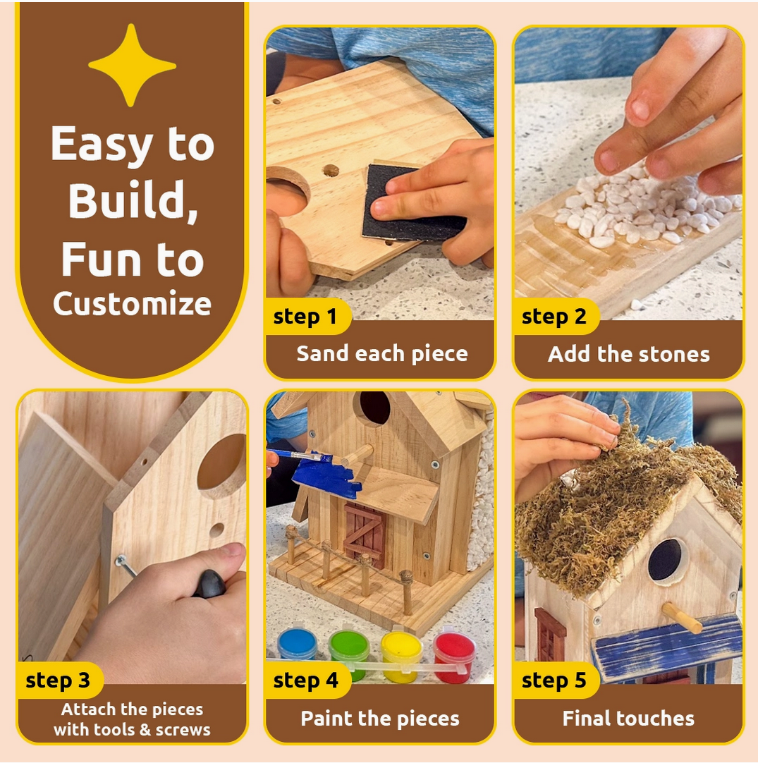 Cottage Birdhouse Woodworking Kit