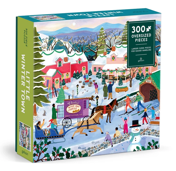 300pc Little Winter Town Puzzle box showing a snowy village scene