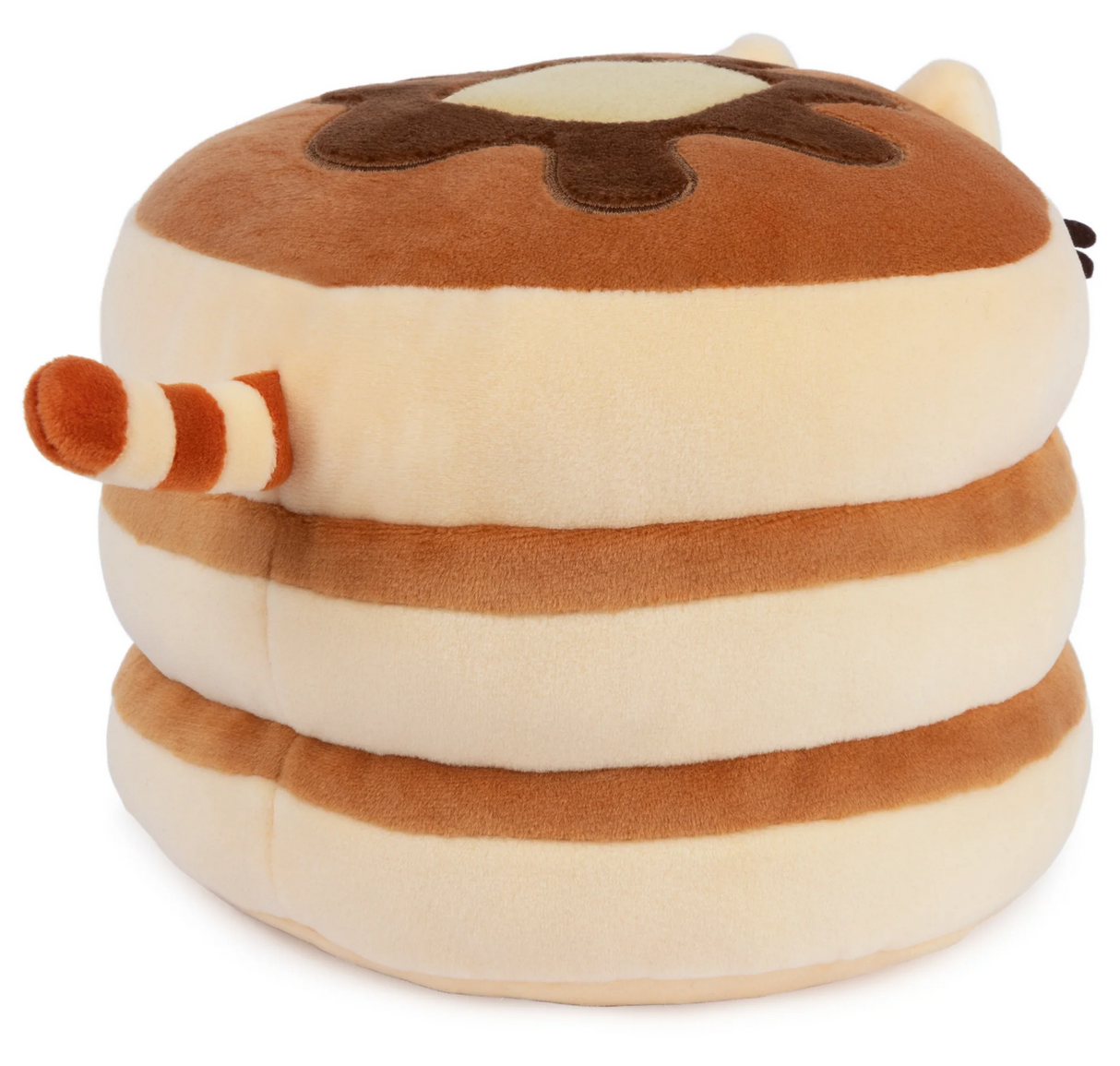 Pusheen Squisheen Pancakes plush showing a stack of three soft, squishy pancakes with syrup and butter details.