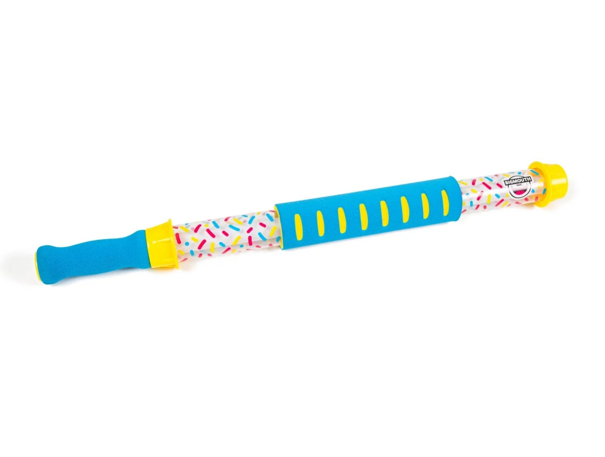 Water Cannon | Blue with a foam handle and colorful confetti design, perfect for fun water fights in the pool.