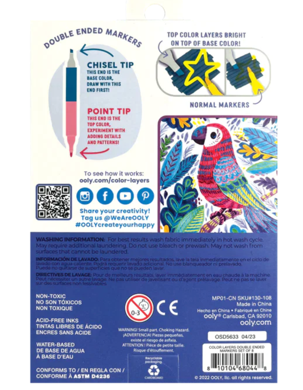 Color Layers Layering Markers packaging showing double ended chisel and point tips for base and detail layering.