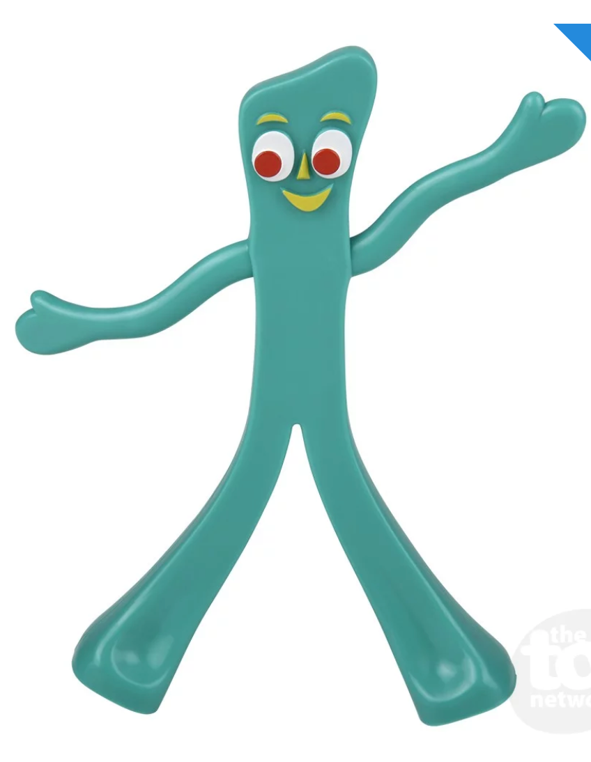 Gumby 6-inch bendable figure with friendly face, inspired by classic claymation character for ages 3 and up.
