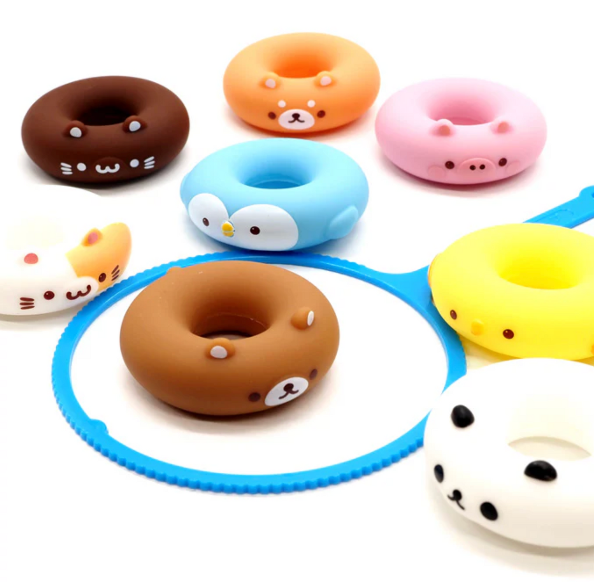 Little Animal Donut assorted 2 inch mini donut animal toys from Japan, colorful and playful for ages 3 and up.