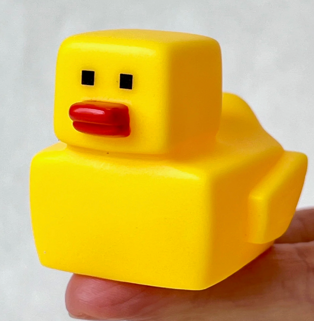 Square Duck is a 2 inch yellow duck figure with a red beak, perfect for ages 3 and up from Japan.