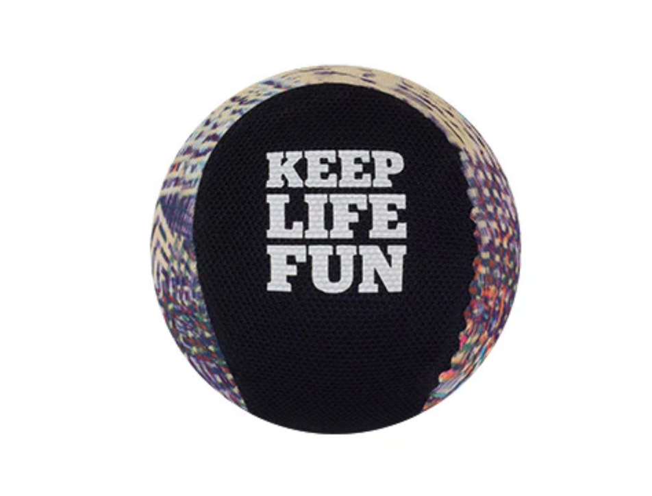 Waboba Pro ball with textured grip and "KEEP LIFE FUN" text, designed for sport performance and bouncing on water.