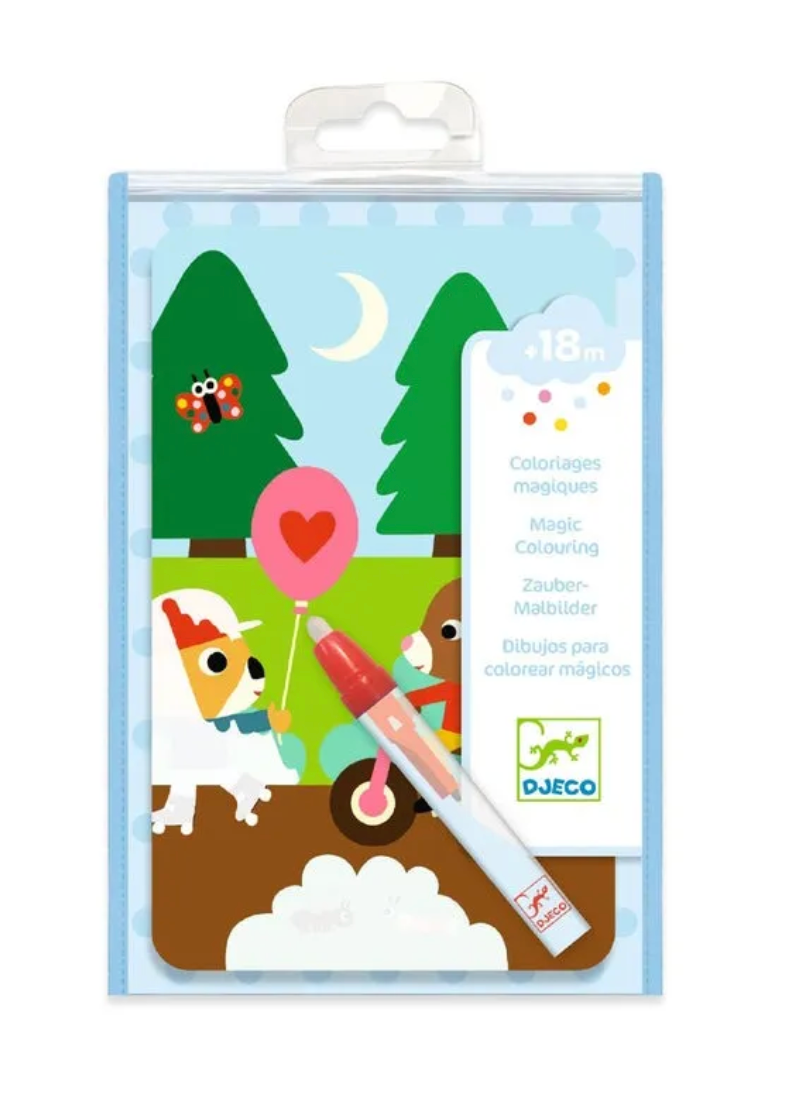 Paint with Water | In the Park reusable coloring boards with jumbo water pen showing park animals and trees.