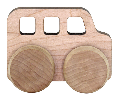 Mini Monster Vehicle | Bus wooden toy with big wheels, natural finish, perfect for little hands and ages 6 months plus.
