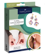 Floral Acrylic Earrings kit by Faber-Castell with materials to make 3 pairs of nature-inspired dangle earrings.