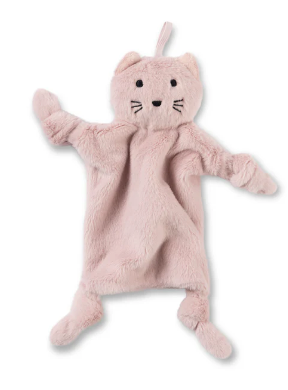 Pacifier Buddy | Charlotte the Cat soft plush lovey with universal pacifier loop for babies 0 months and up.