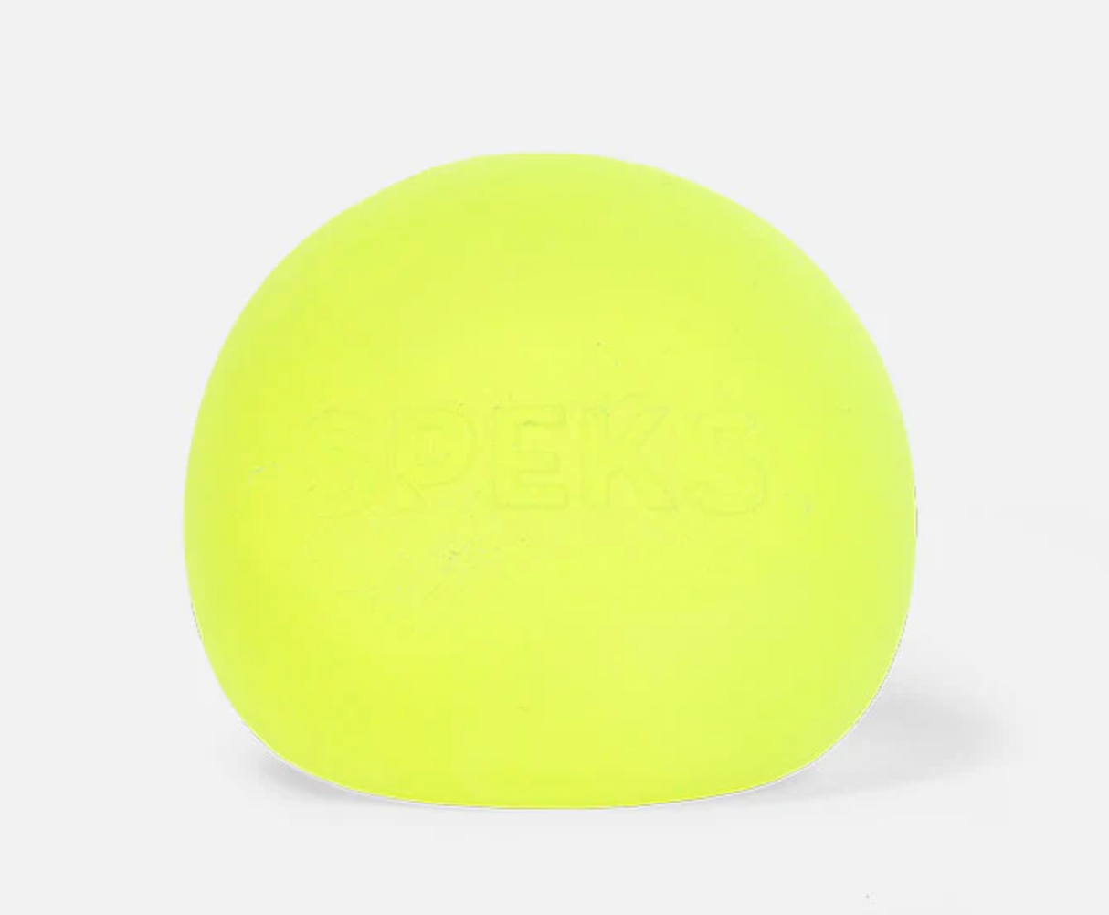 Speks Gump Algae bright yellow stress ball with soft outer shell and gooey gel filling for a clean, squishy squeeze experience.