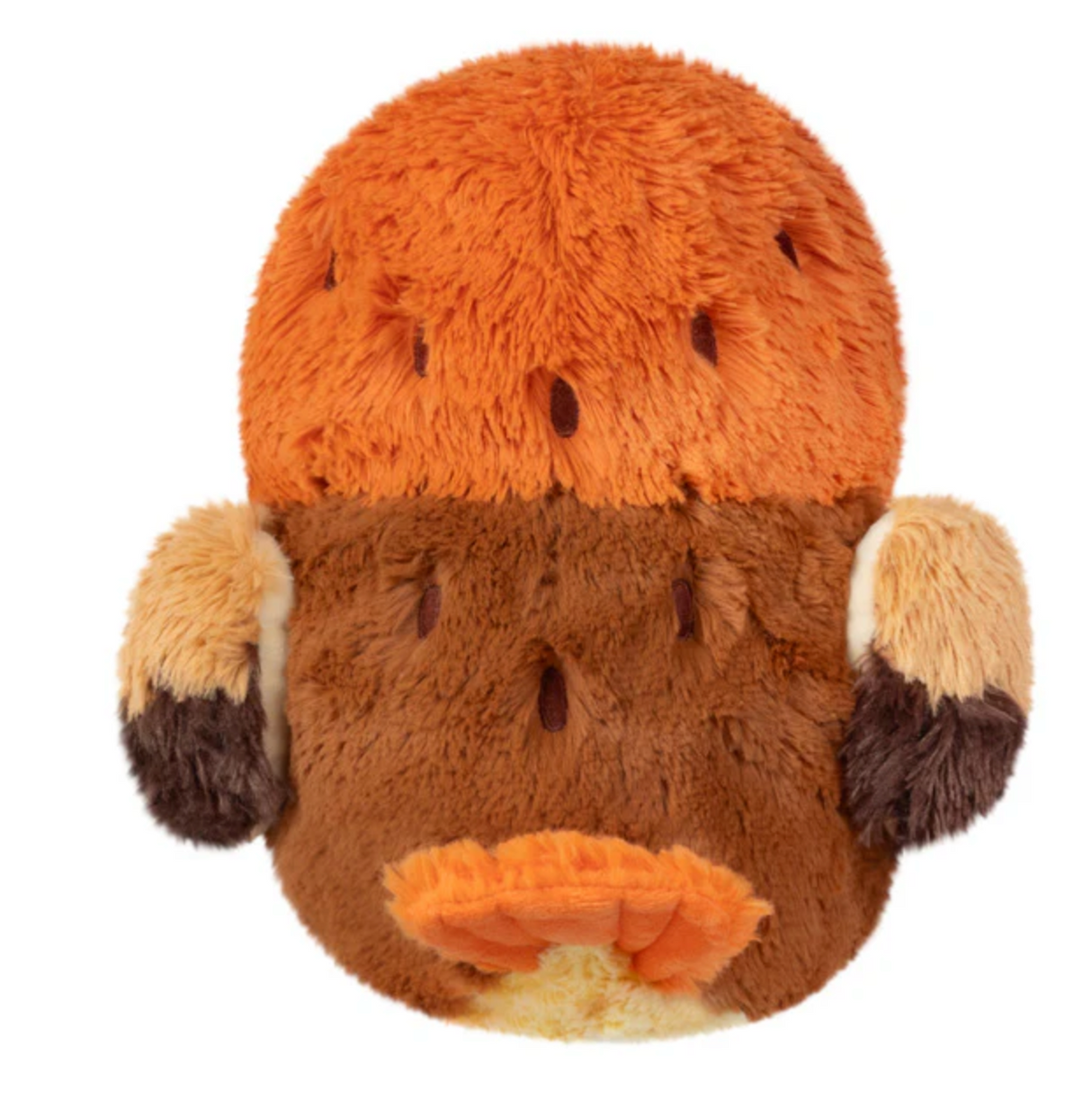 Hawk Mini plush toy with soft polyester fiber in warm brown and orange colors, suitable for ages 0 and up.