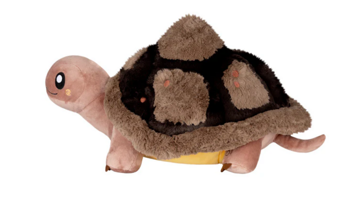 Tortoise Mini plush toy with soft brown shell and friendly face, perfect for kids ages 0 and up.
