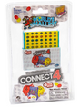 World's Smallest Connect 4 travel game in compact case with grid and 42 tokens for on-the-go fun.