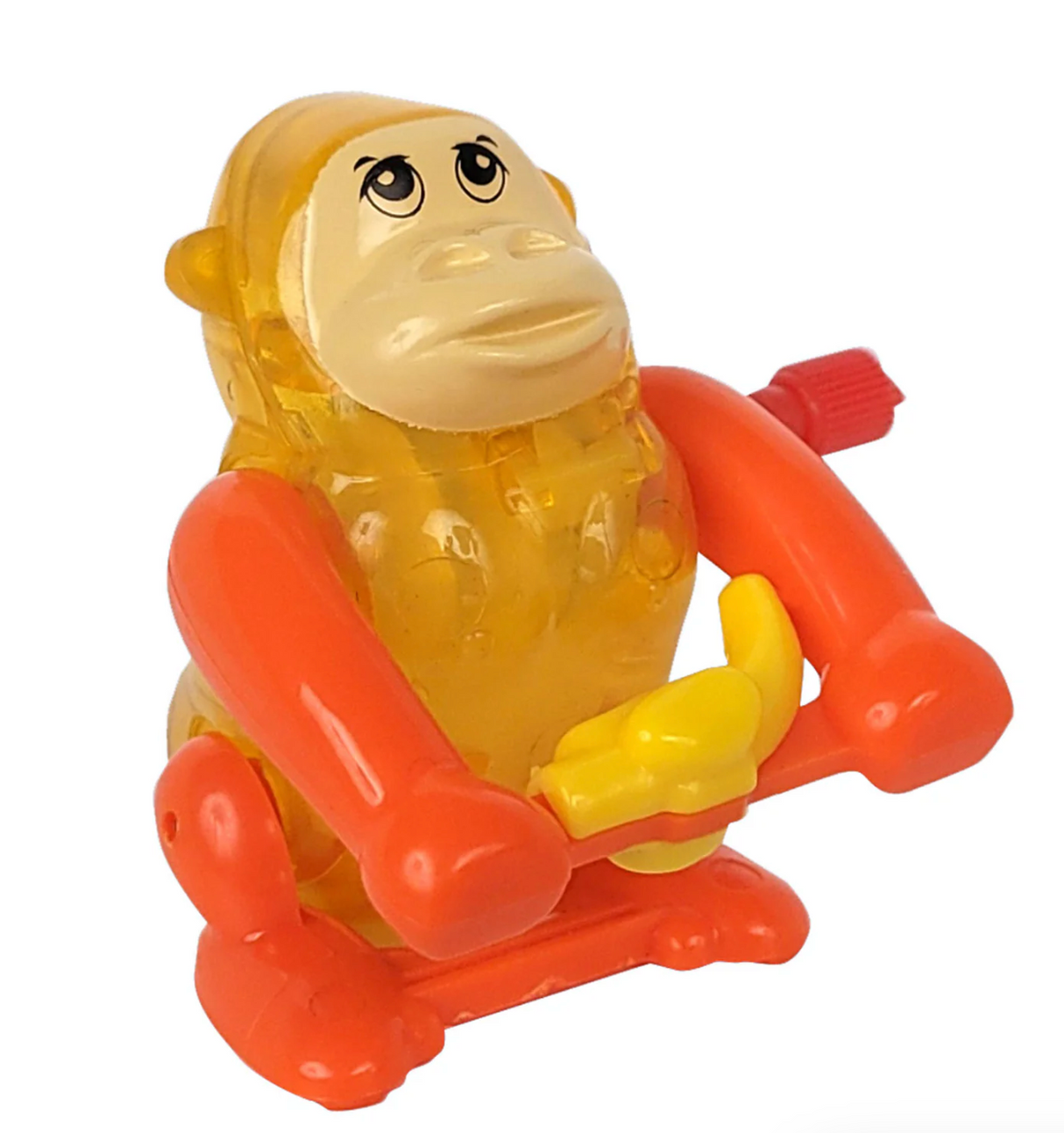 Z Wind Ups Gorilla Gregory wind-up toy with orange arms and yellow body holding a banana for kids aged 3 and up.