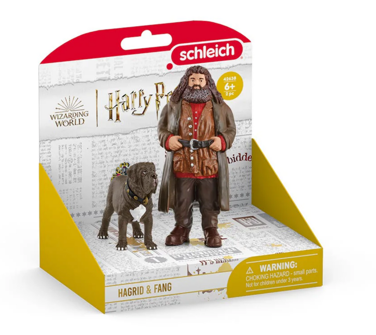 HP Hagrid & Fang figure set showing half-giant Hagrid with his loyal dog Fang for ages 6 and up.