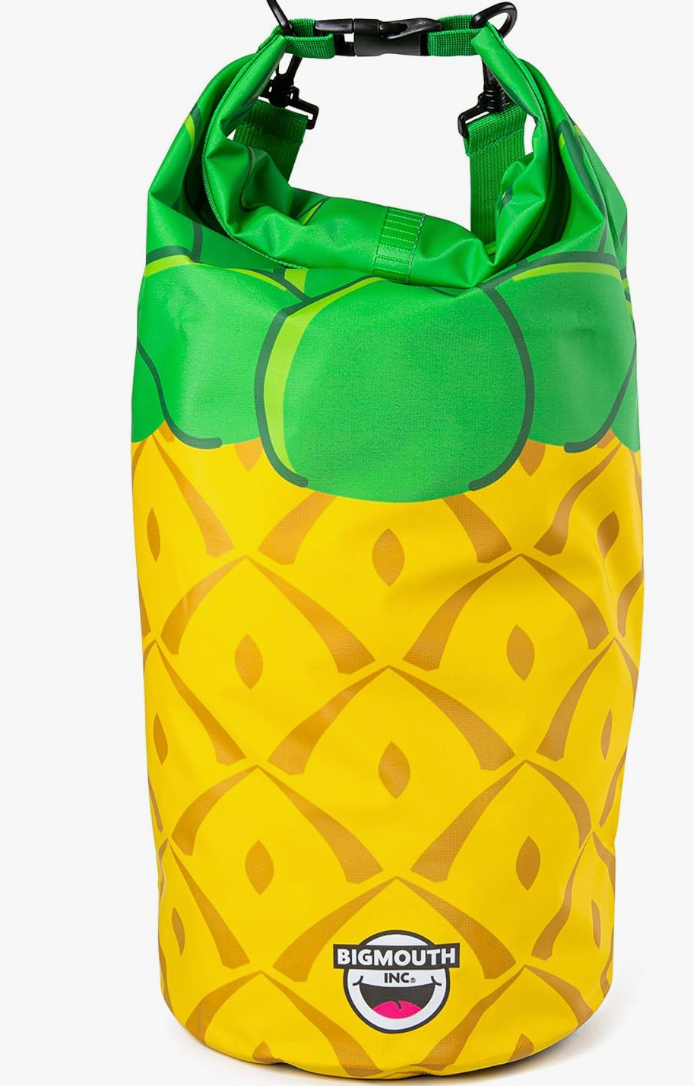 Dry Bag | Pineapple waterproof backpack with a bright pineapple design for carrying wet clothes and beach essentials.