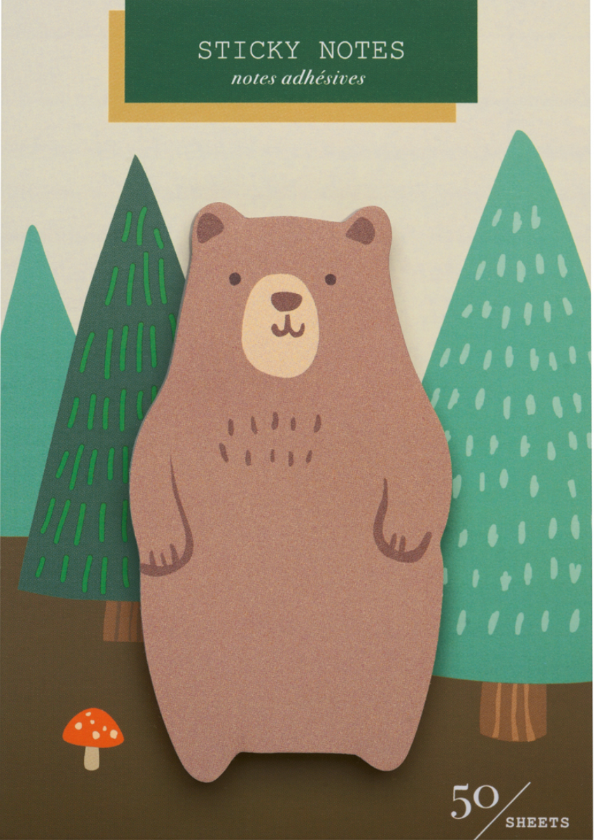 Sticky Notes | Bear featuring a cute bear-shaped writable memo pad with 50 sheets for quick notes and reminders.