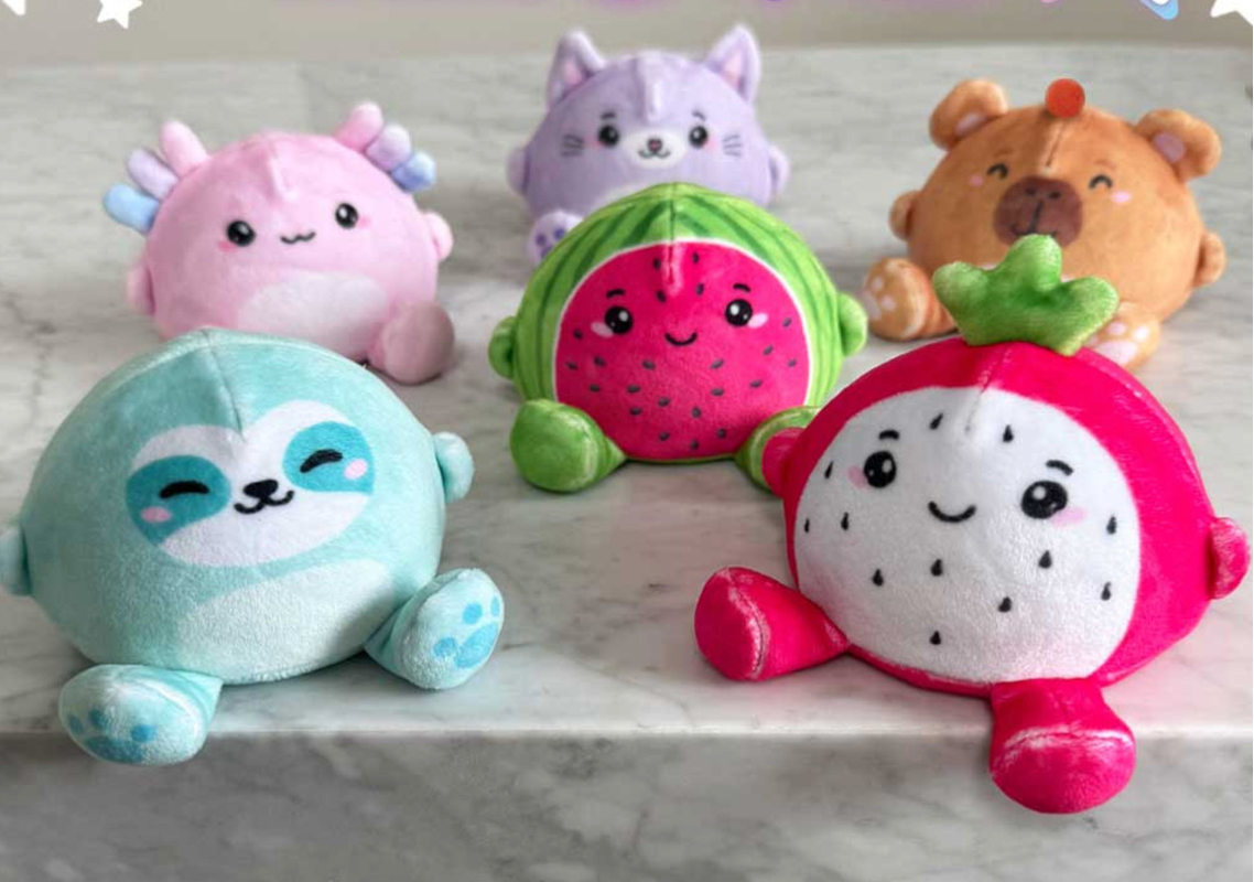 Sugar Squisher Plush All Stars Edition showing six colorful, soft, and cuddly collectible plush characters.