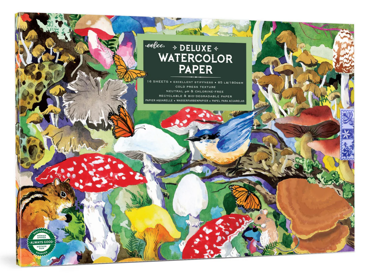 Watercolor Pad | Mushroom featuring poisonous mushroom illustrations with vibrant colors on high-quality watercolor paper.