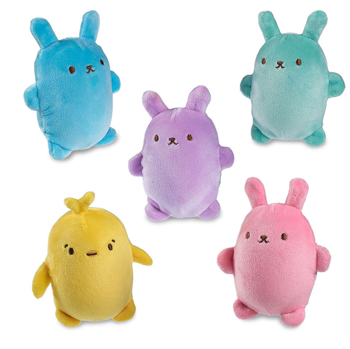 Bubble Stuffed Squishy Friend Easter Bunny Edition plush fidget toys in assorted colors, soft and perfect for stress relief.