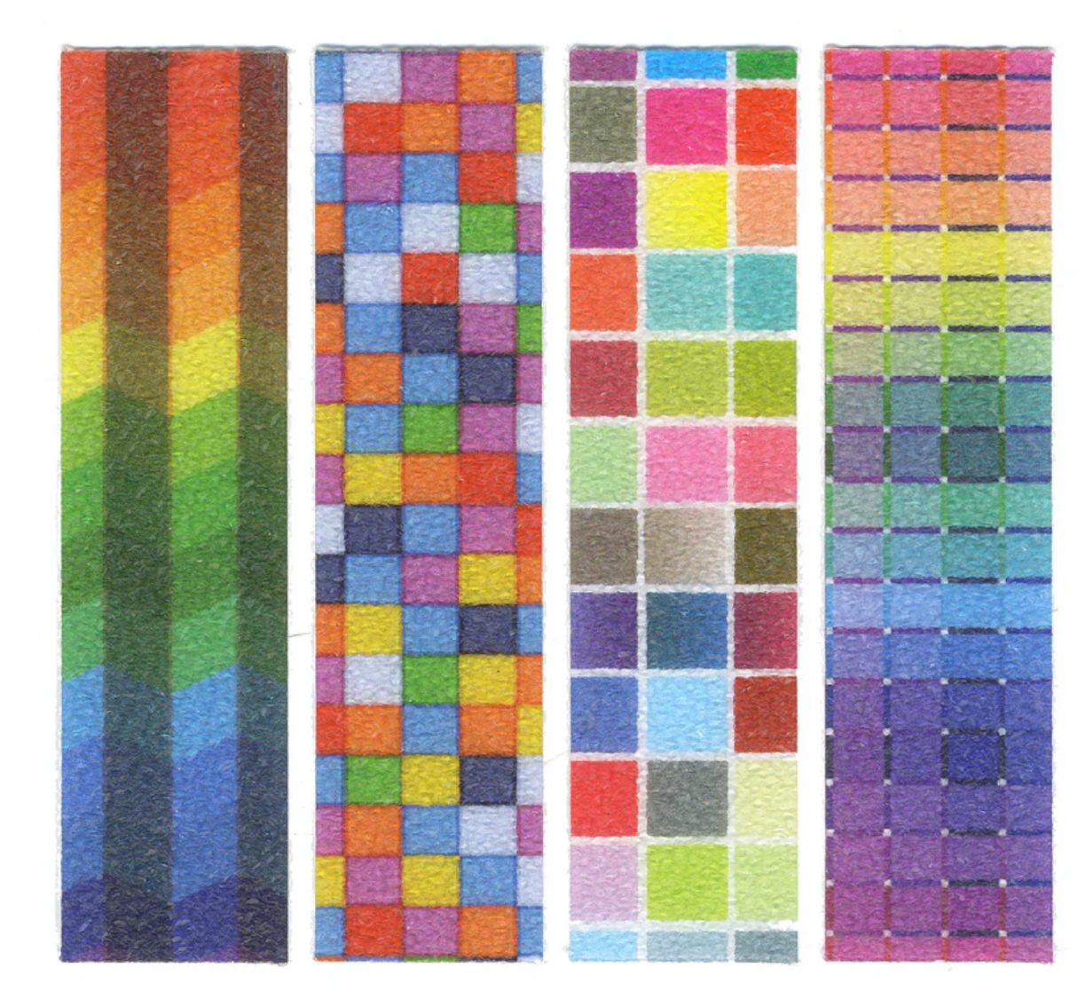 Zen Strips | Sand Brights set of 4 textured rainbow strips with colorful geometric patterns for tactile focus and calmness.