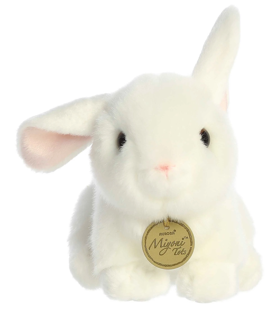 Bunny Ear Up Ear Down White plush featuring soft white fur and one ear up, one ear down, perfect for all ages.
