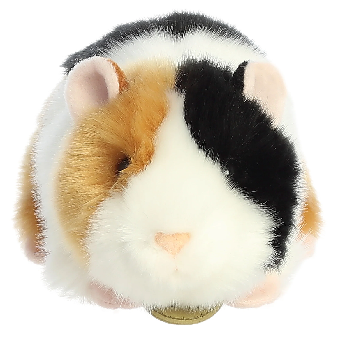 American Guinea Pig plush with tri-colored white, tan, and black fur, soft and realistic for all ages.