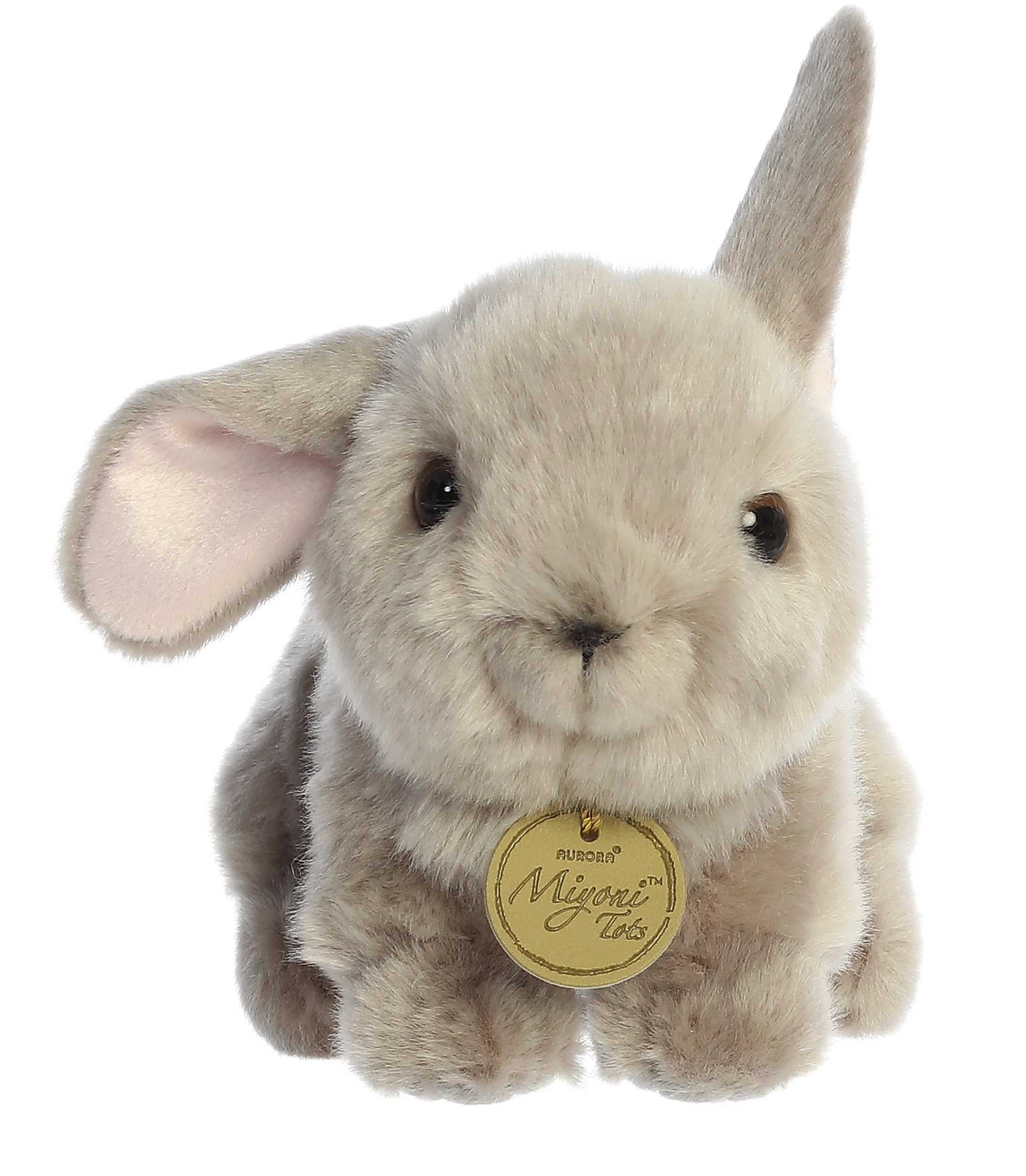 Bunny Angora Grey plush from Miyoni Tots, a soft and playful eco-friendly baby bunny toy.